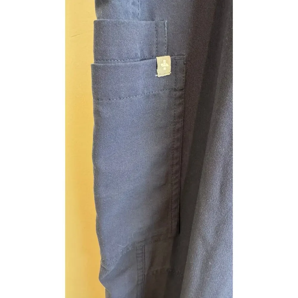 FIGS Men’s Scrub Set Leon Top Axiom Cargo Pants Navy Medium